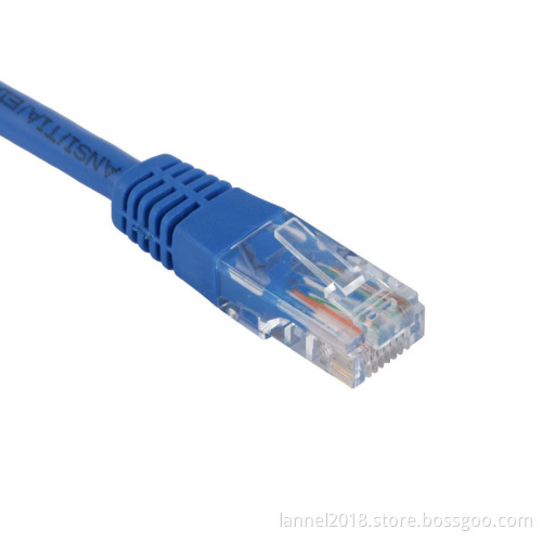 UTP Cat.6 Patch cord Plain molded Blue color